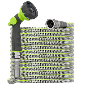 BlueBala 100ft non-expandable hose coiled for easy storage and quick setup.