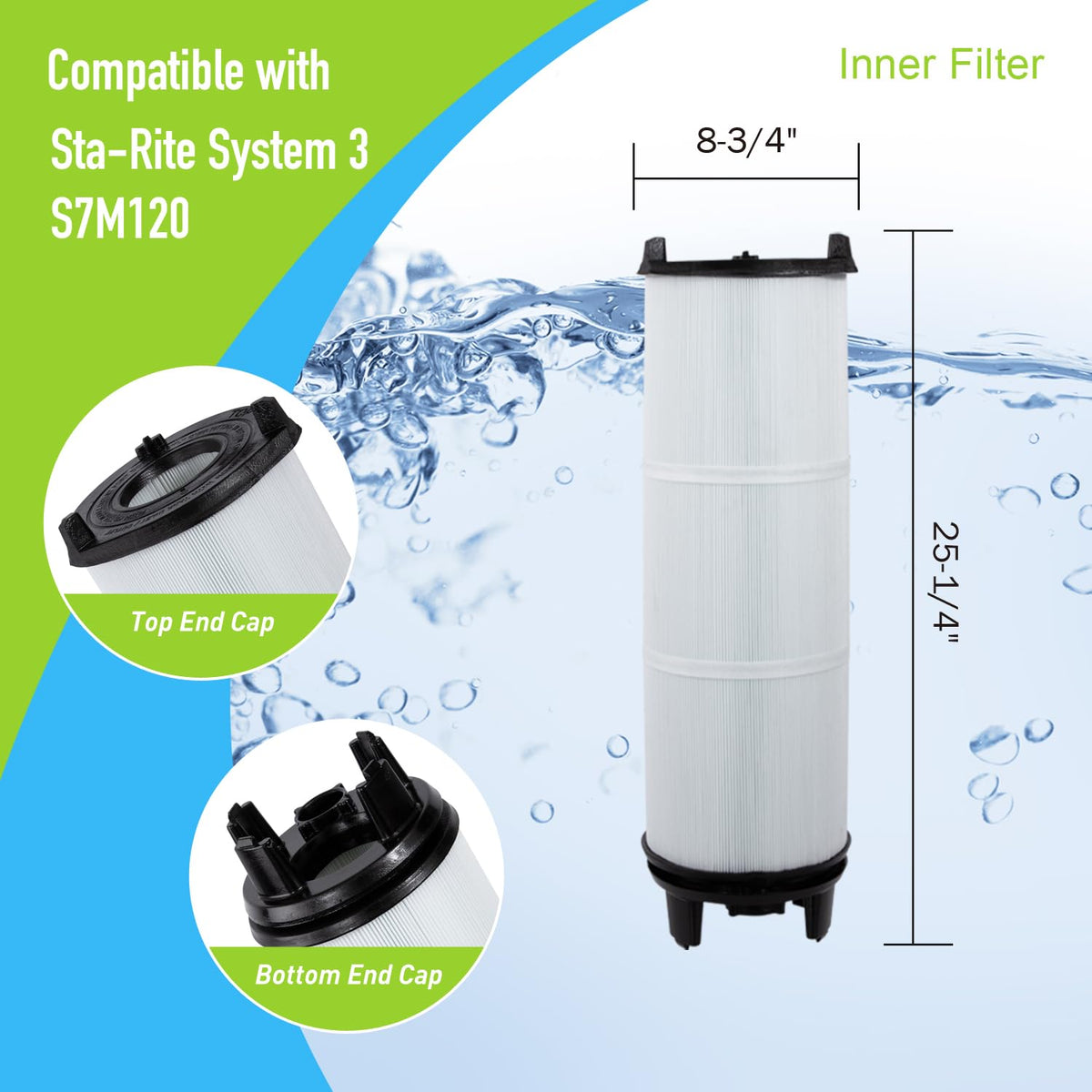 BLUEFLO S7M120 replacement cartridge fits Sta-Rite and Pentair systems for easy swaps.