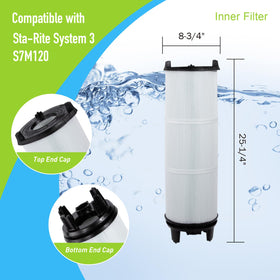 BLUEFLO S7M120 replacement cartridge fits Sta-Rite and Pentair systems for easy swaps.