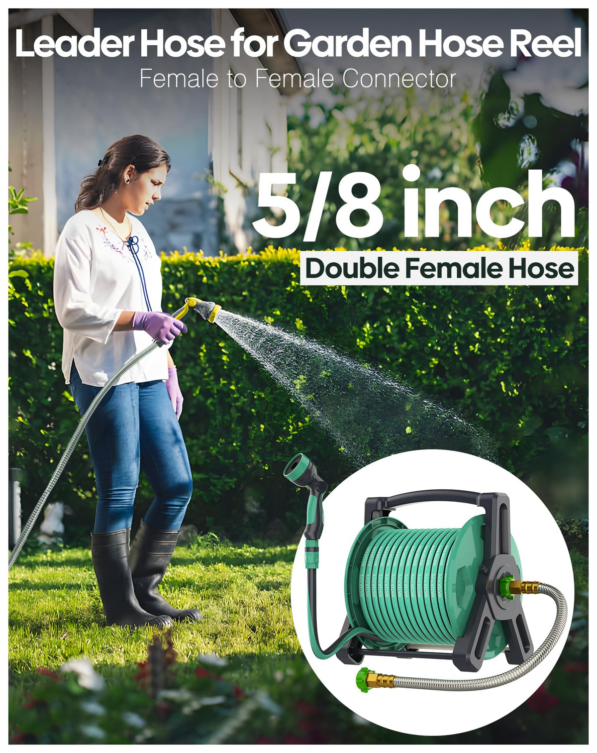 BlueGarden all-weather UV-resistant garden hose withstands sun and snow