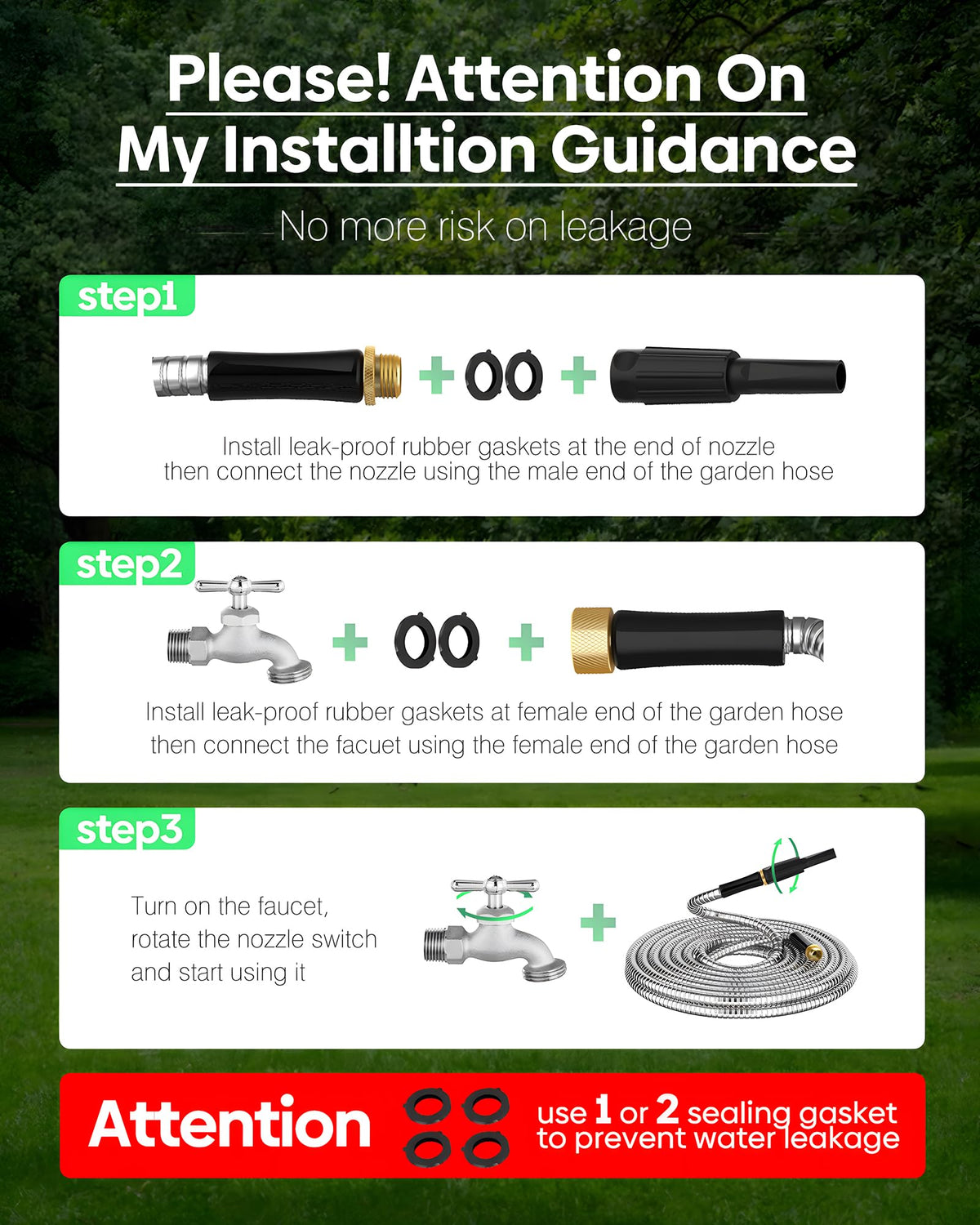 BlueGarden lightweight, easy-to-maneuver metal hose in action