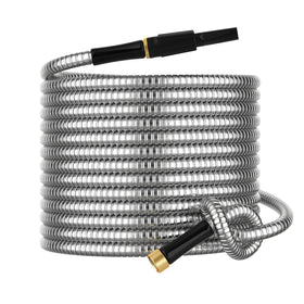 BlueGarden 30 ft metal hose with sprayer nozzle for precise watering and control