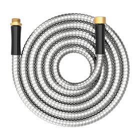BlueGarden short metal hose 10 ft connector ready for durable outdoor watering.