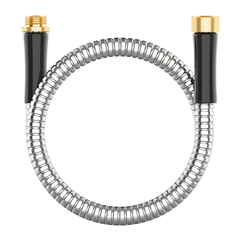 BlueGarden short metal hose 3 ft connector for easy hose reel attachment