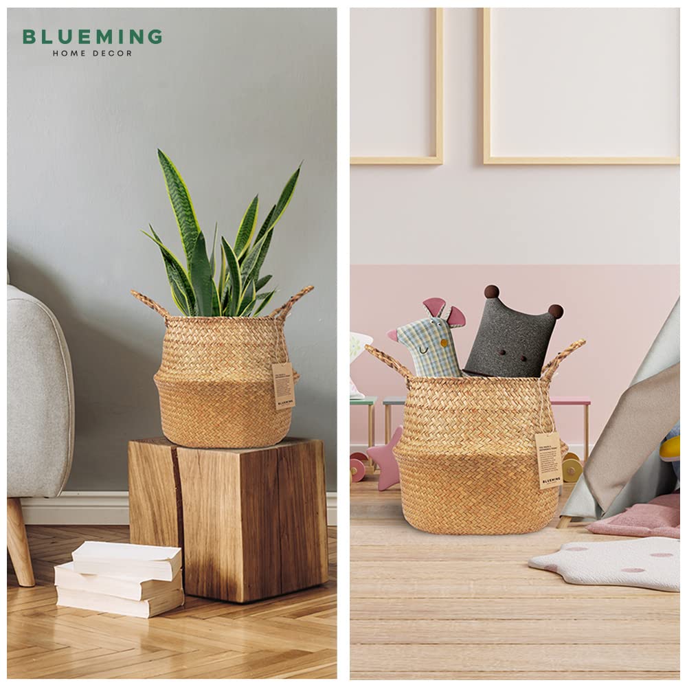 Blueming Home Decor large basket designed for olive trees and other tall artificial plants.