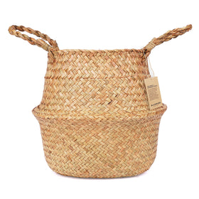 Blueming Home Olive Tree Basket top view shows natural seagrass weave for chic planters.