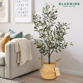 Blueming Home Rattan Decor Basket silhouette enhances boho home style.