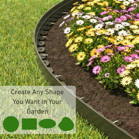Bluepro edging defines flower beds and separates gravel for tidy borders.