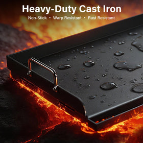BLUES GRILL PARTS 25x16 cast iron flat top with grease groove for oil drainage