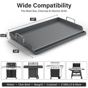 BLUES GRILL PARTS 25x16 griddle sidewall detail highlighting high sidewalls