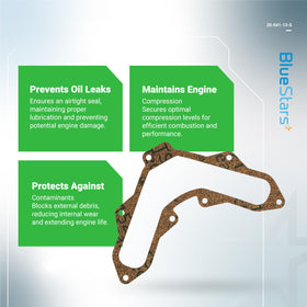 BlueStars 20-041-13-S gasket side view demonstrates compact fit for Kohler Courage engine bays