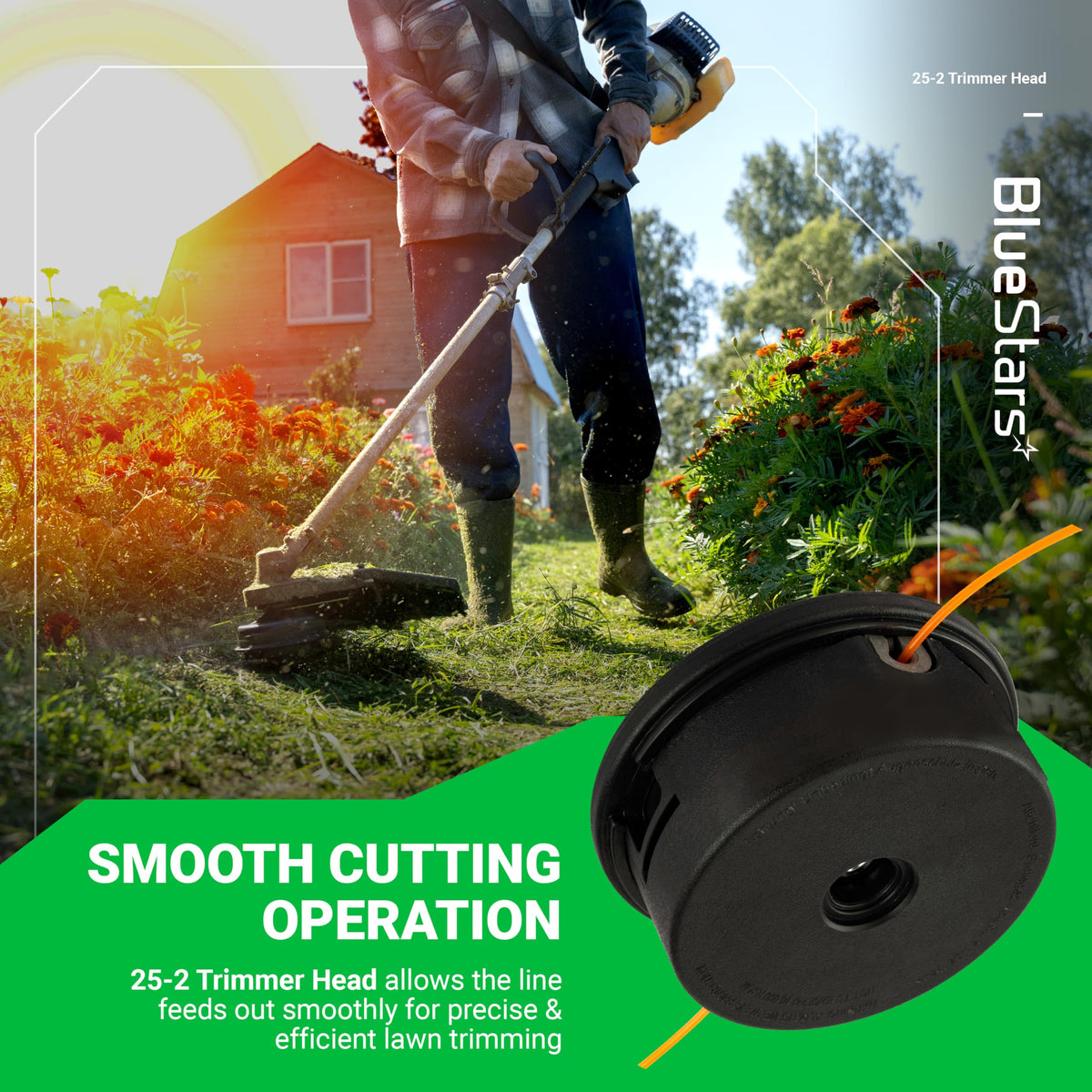 BlueStars 25-2 trimmer head fits Stihl FR and KM series.