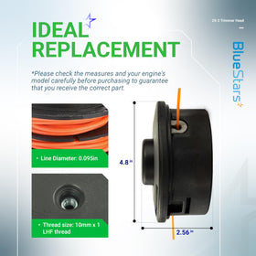 BlueStars 25-2 trimmer head installation step visual showing precise fit.