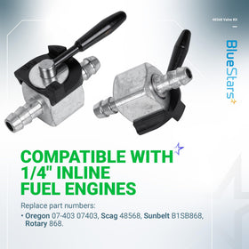 BlueStars 48568 lawn mower compatibility with 1/4-inch fuel line.