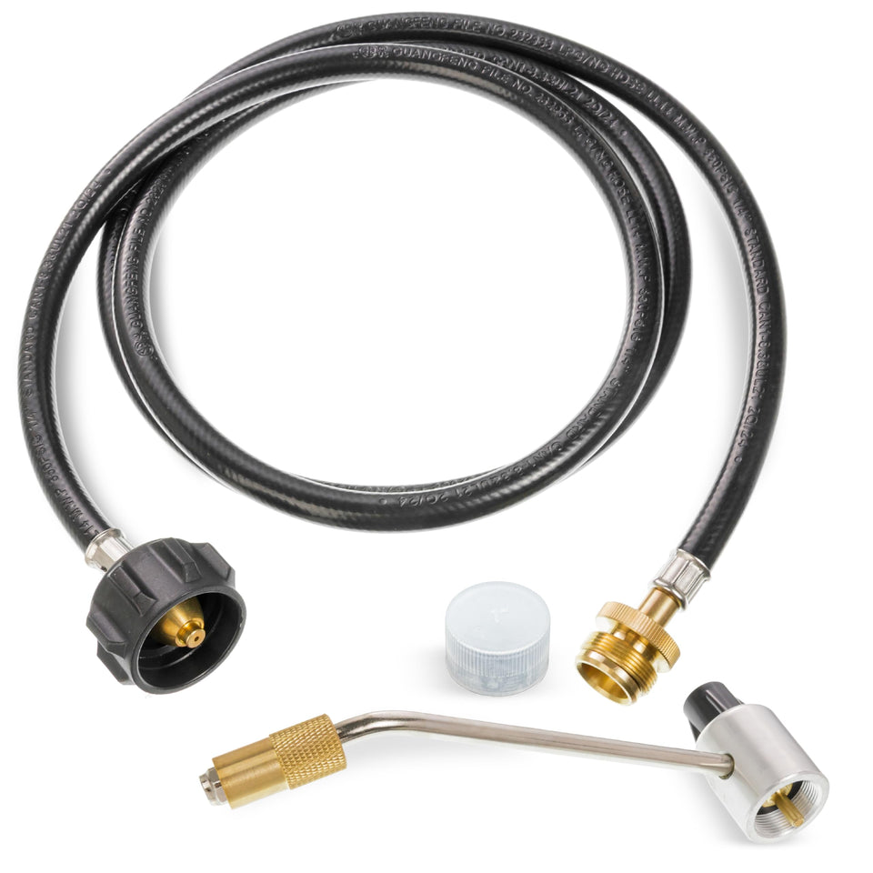 BlueStars 5430 regulator and hose assembly on stove for stable fuel supply