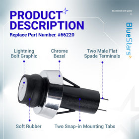 BlueStars 66220 button cap detail highlights chrome finish and corrosion resistance.