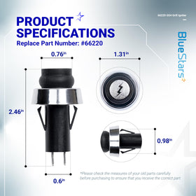 BlueStars igniter switch side profile shows durable ABS housing for long-term use.