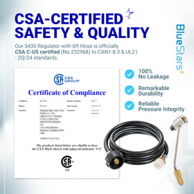 BlueStars 6 ft hose connector showing flexibility for outdoor setups