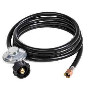 BlueStars 8ft propane hose regulator assembly for grills; reliable outdoor cooking connection.