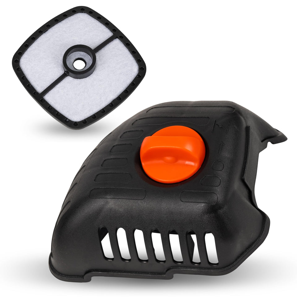 BlueStars 90116Y air filter cover kit assembly for Echo compatibility, showing parts.