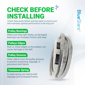 BlueStars 954-05021 belt provides reliable grip on pulleys for steady cutting.