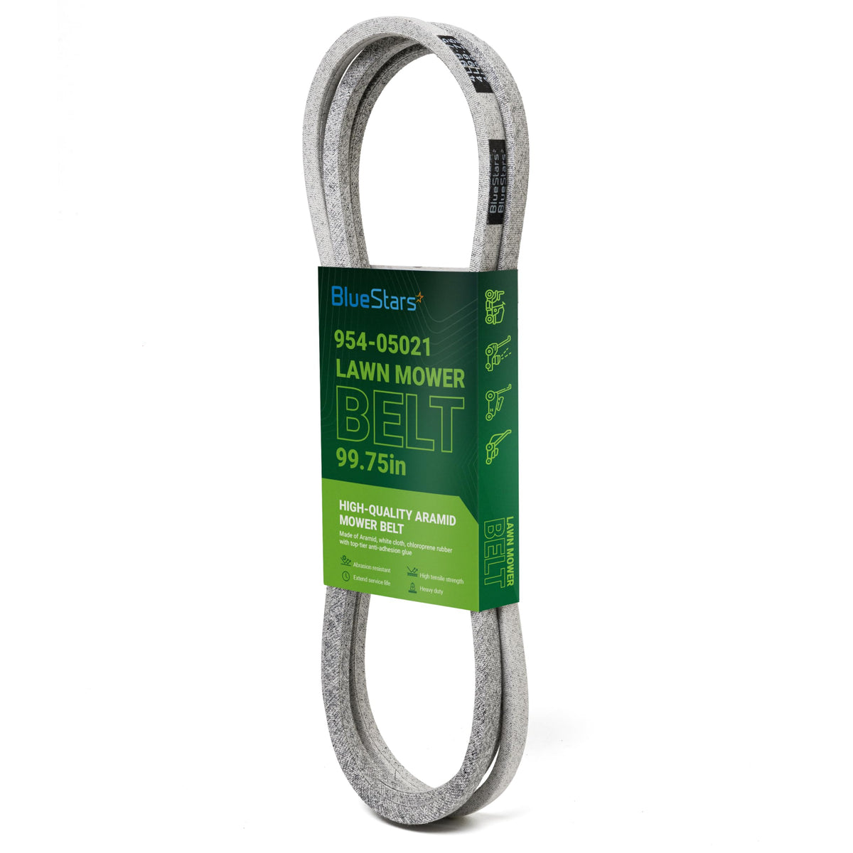 BlueStars 954-05021 deck belt on a mower pulley for smooth blade rotation.