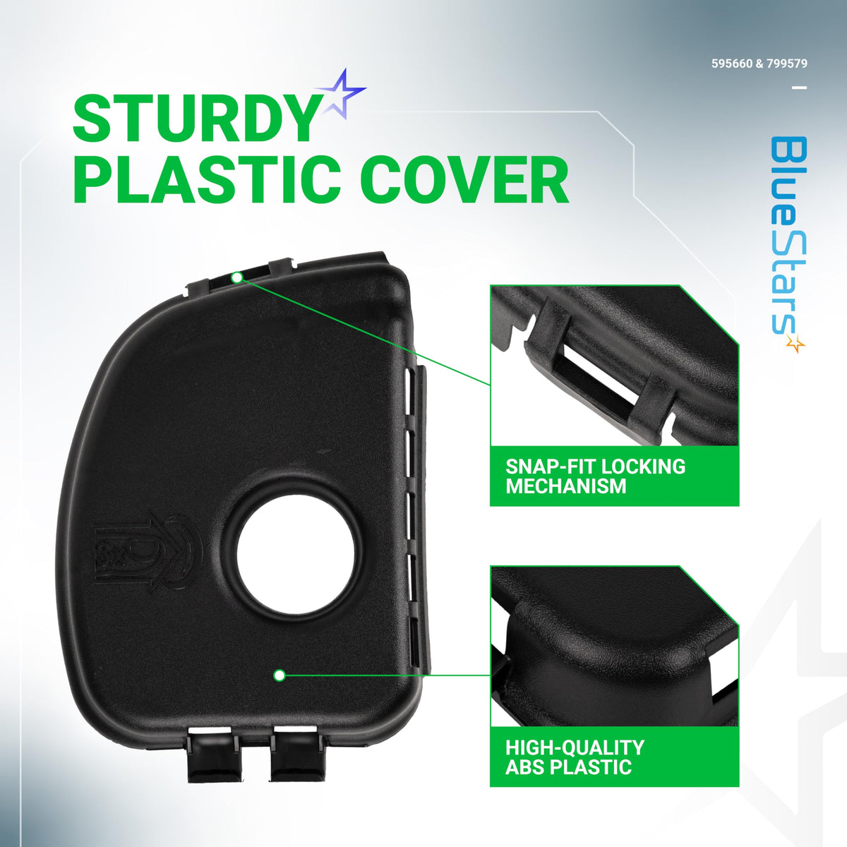 BlueStars air-cleaner-cover-595660 close-up shows durable plastic construction.