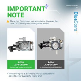 BlueStars BG56C carburetor kit with air filter improves engine efficiency.