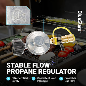 BlueStars 6-foot gas line enables flexible propane placement.
