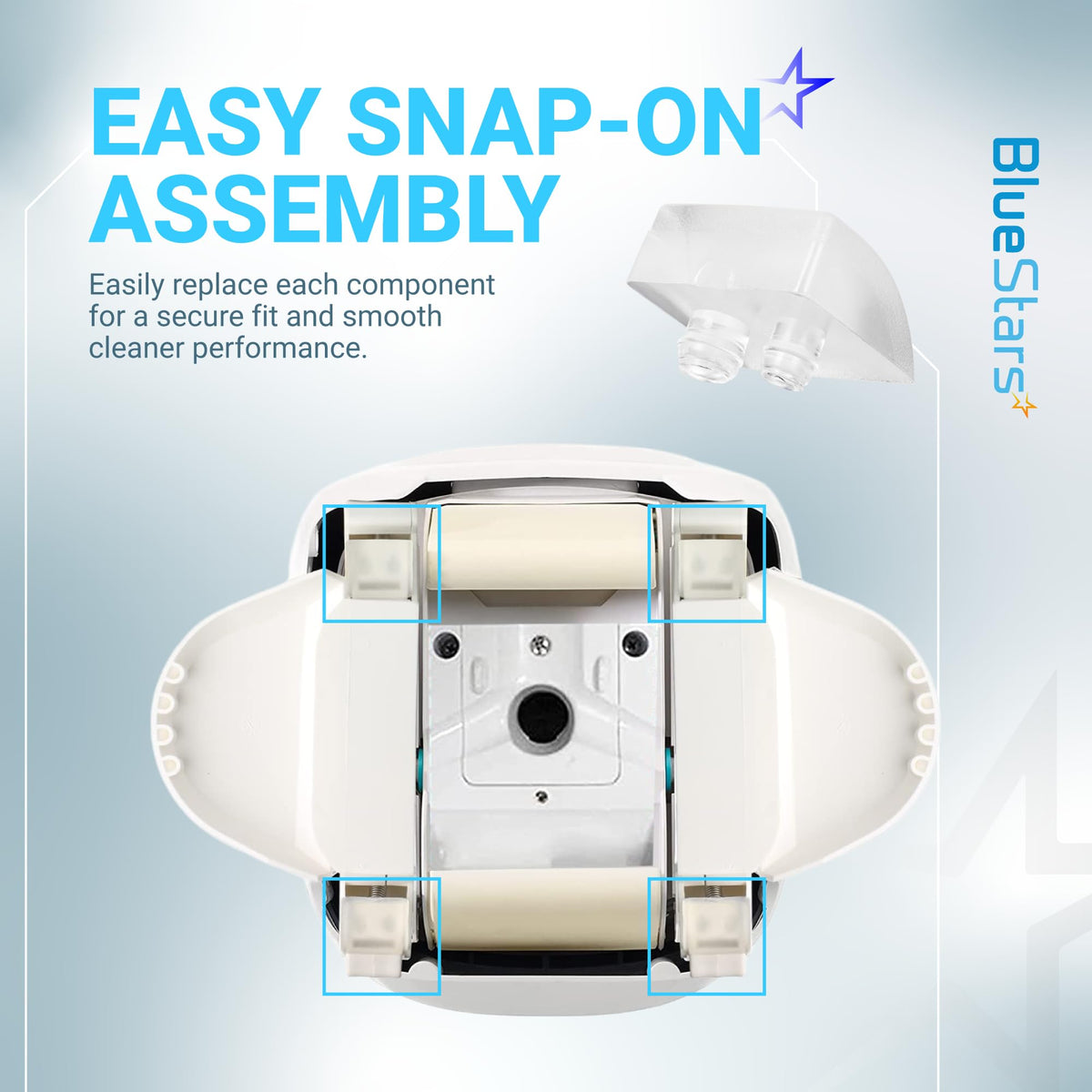 BlueStars AXV414P pod shoe removal and reattachment for easy upkeep