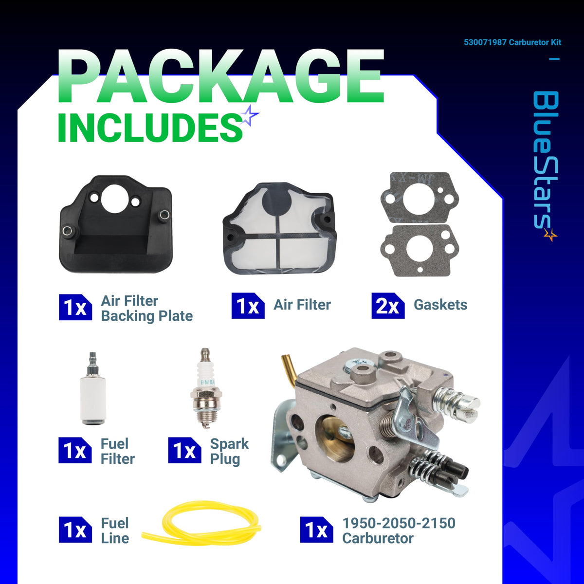 BlueStars carburetor aluminum body close-up emphasizing durability and corrosion resistance