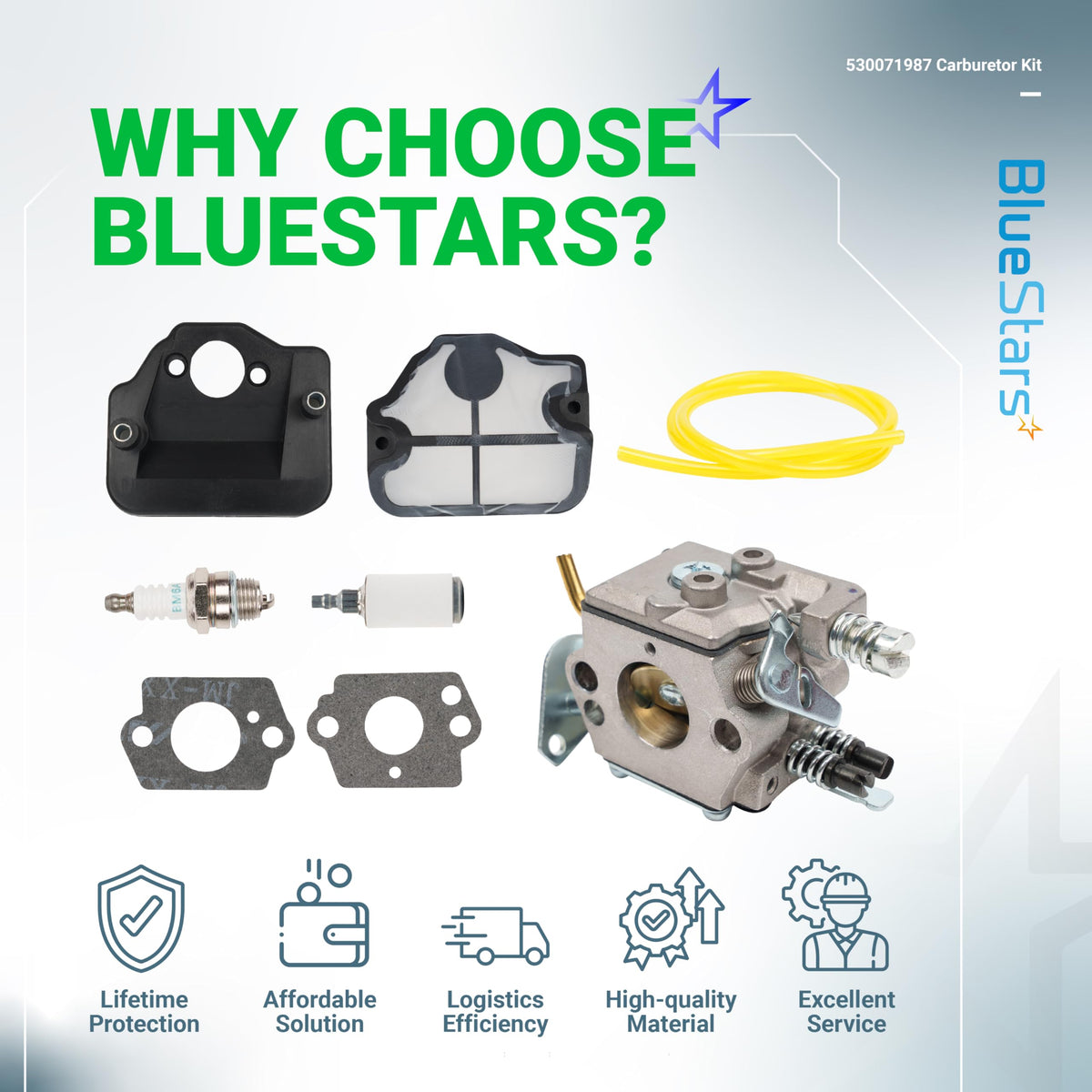 BlueStars maintenance kit and performance upgrade for chainsaws