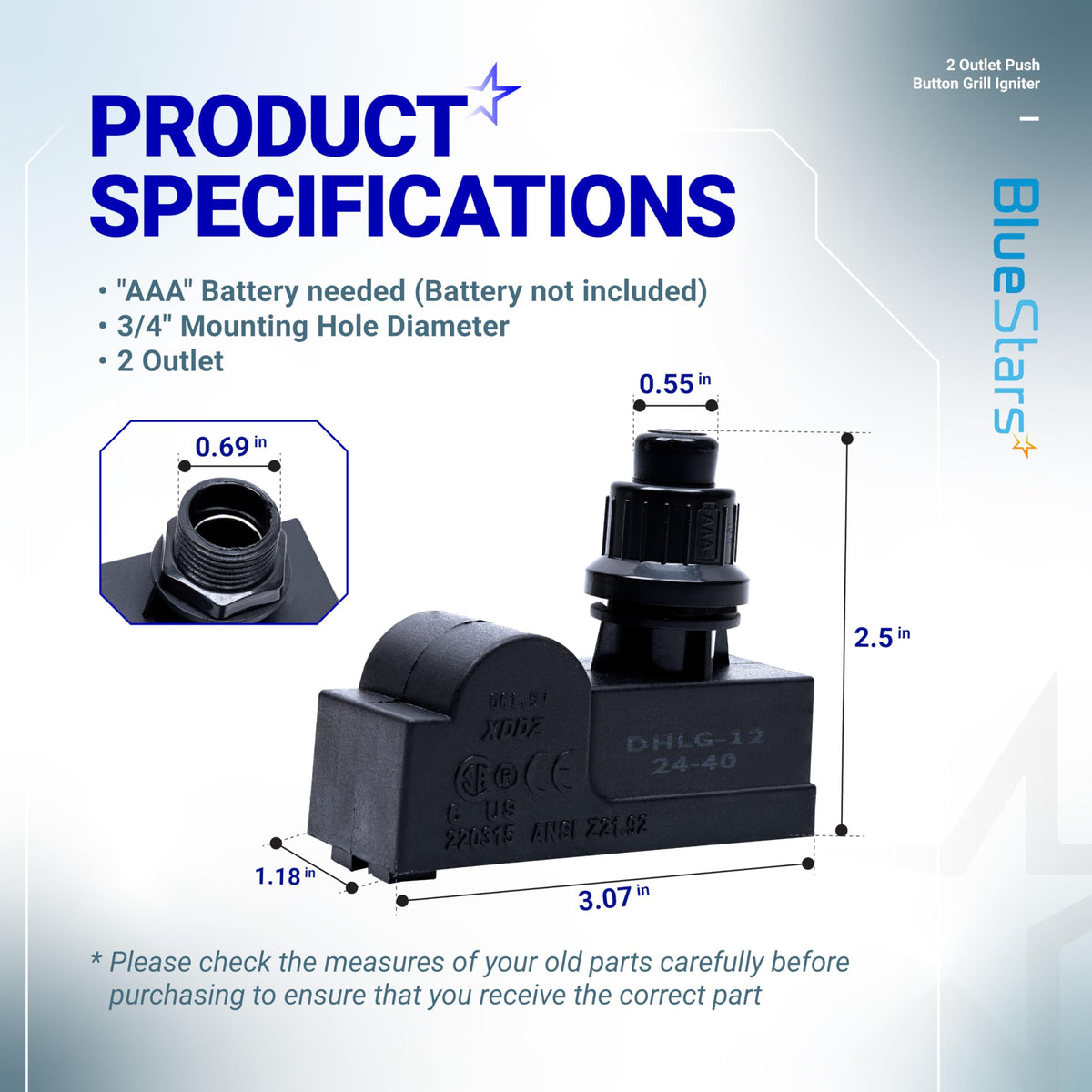 BlueStars DHLG-12 ABS plastic body resists heat and corrosion