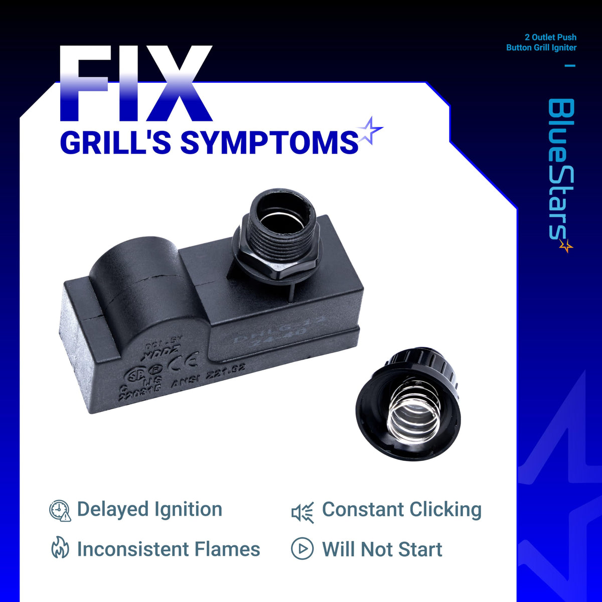 BlueStars DHLG-12 two-outlet electrical connector ensures stable power