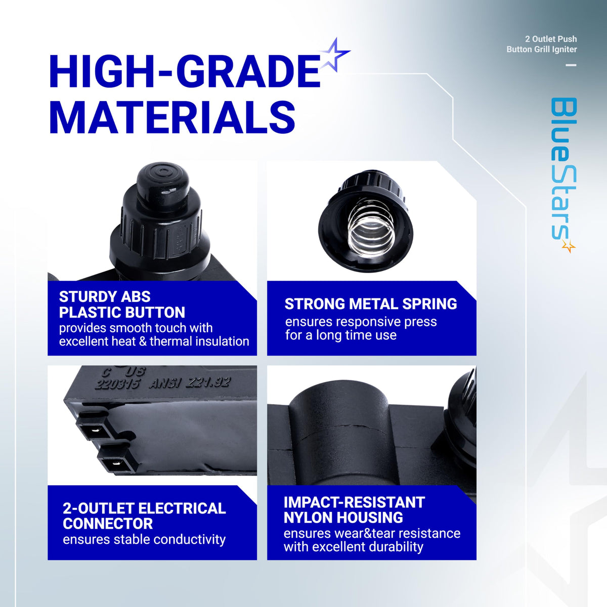 BlueStars DHLG-12 broad compatibility with Broil King, Kenmore, and more