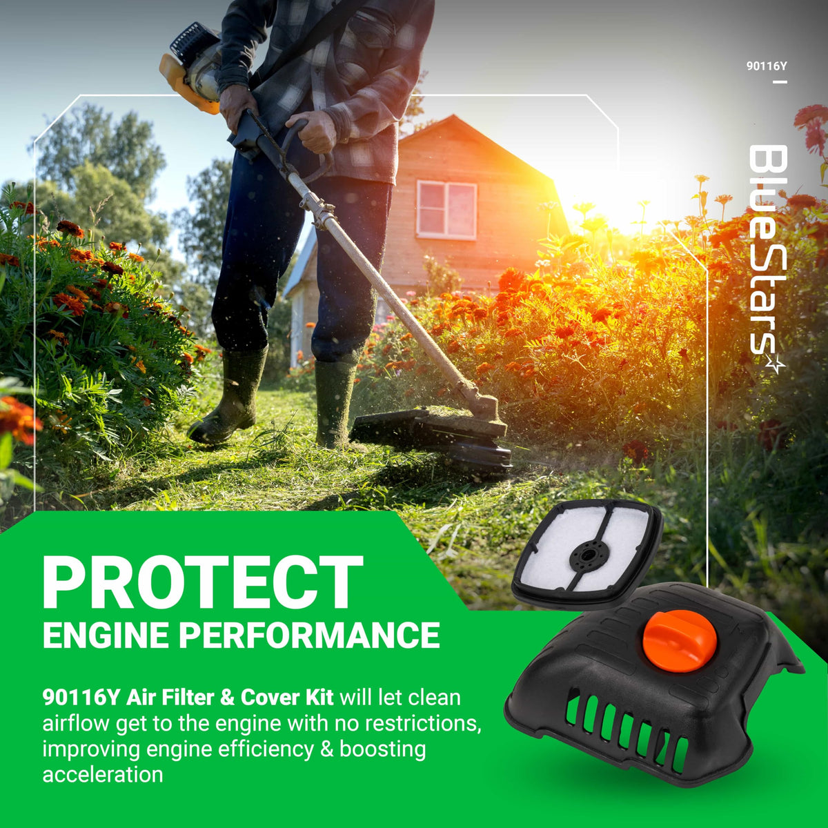 BlueStars Echo-trimmer model-fit image demonstrating precise compatibility.