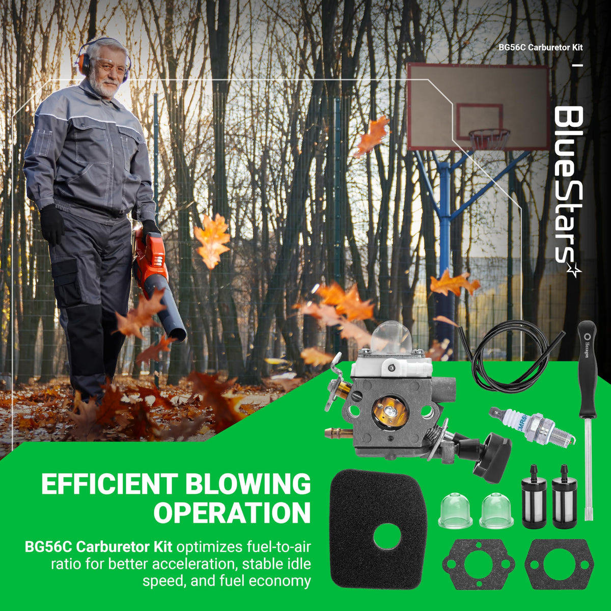 BlueStars gasket pack provides tight seals for consistent operation.