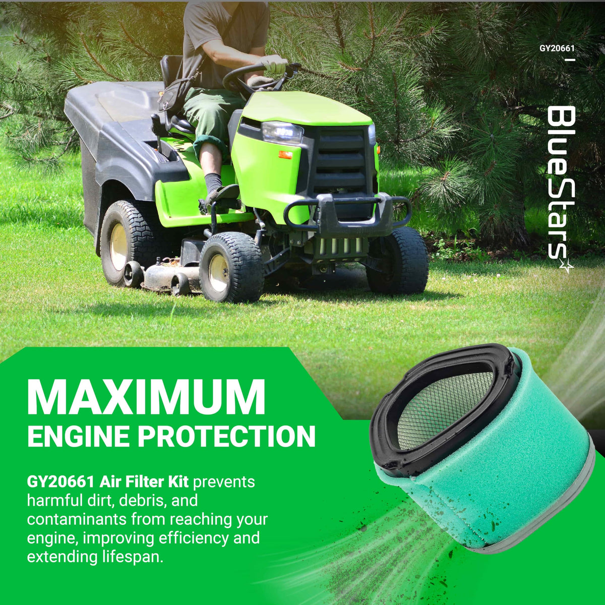 BlueStars GY20661 fuel filter ready to block contaminants in fuel system