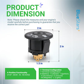 BlueStars ignition switch two keys for convenient mower access and security