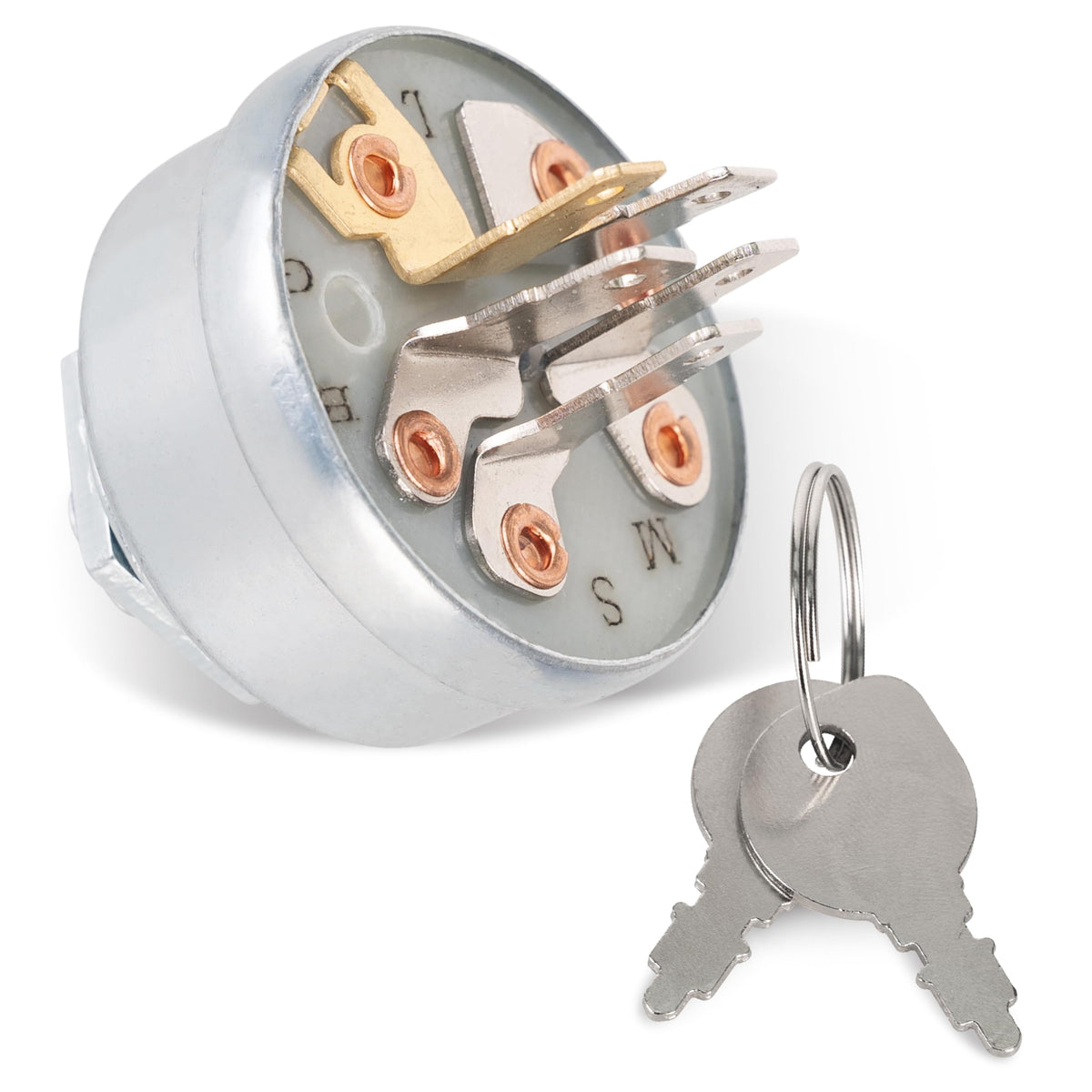 BlueStars ignition switch front view with 3-position 5-terminal design for reliable starts
