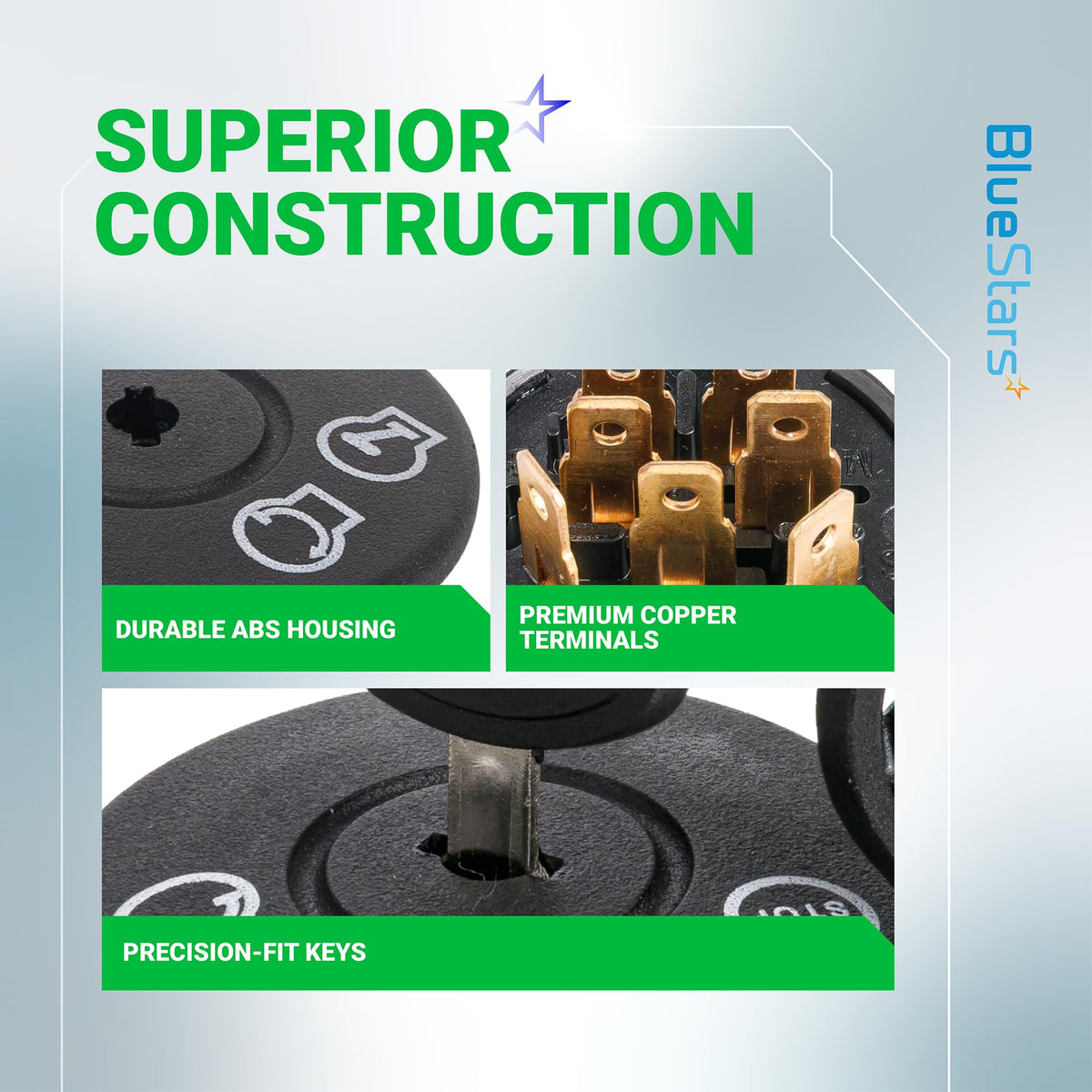 BlueStars ignition switch compatibility with Husqvarna and Craftsman lines