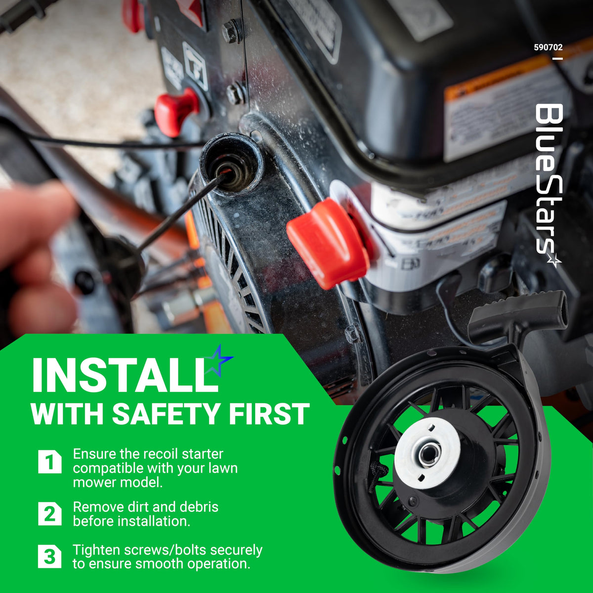 BlueStars compatible engine start kit, quick installation guidance included.
