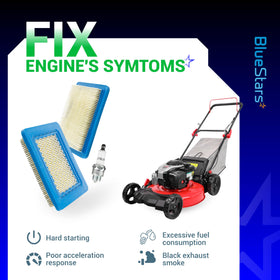 BlueStars lawn mower usage shows quick replacement during regular outdoor maintenance