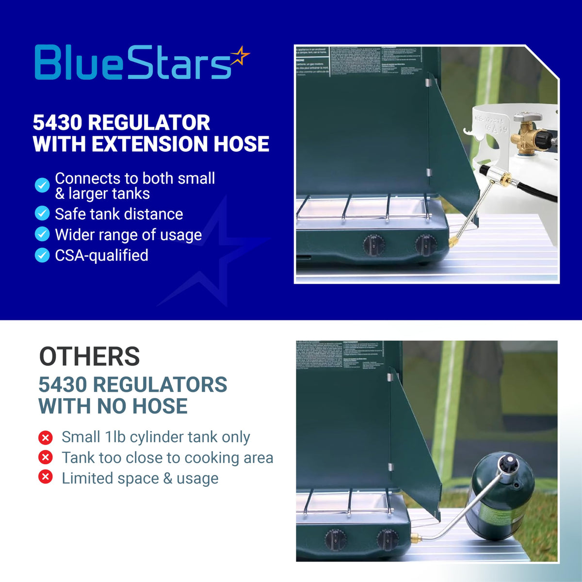 BlueStars lifetime protection badge suggesting long-term coverage