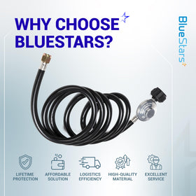 BlueStars lifetime protection for your propane hose with trusted support.