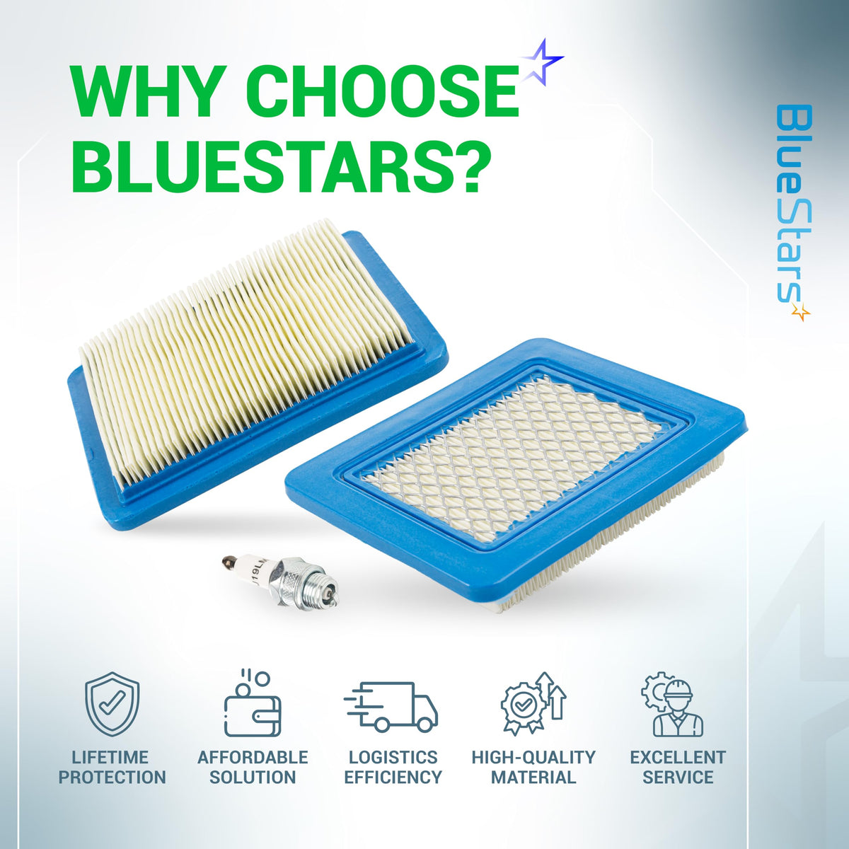 BlueStars lifetime protection emphasizes long-term reliability against manufacturing defects