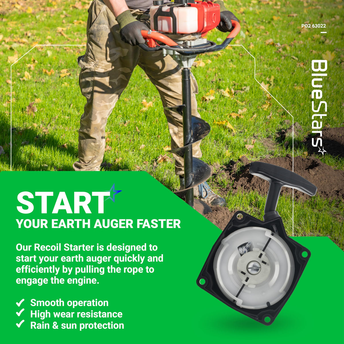BlueStars nylon pull rope delivers smooth retraction and oil resistance.