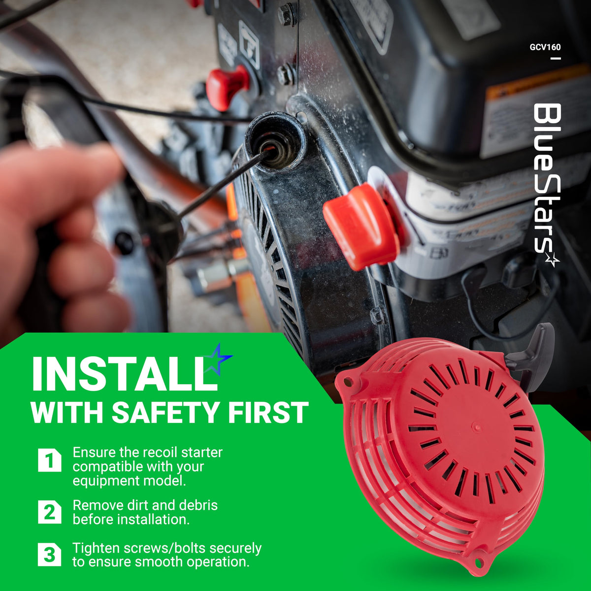 BlueStars OEM-standard compatibility across Honda GC135/GC160 series