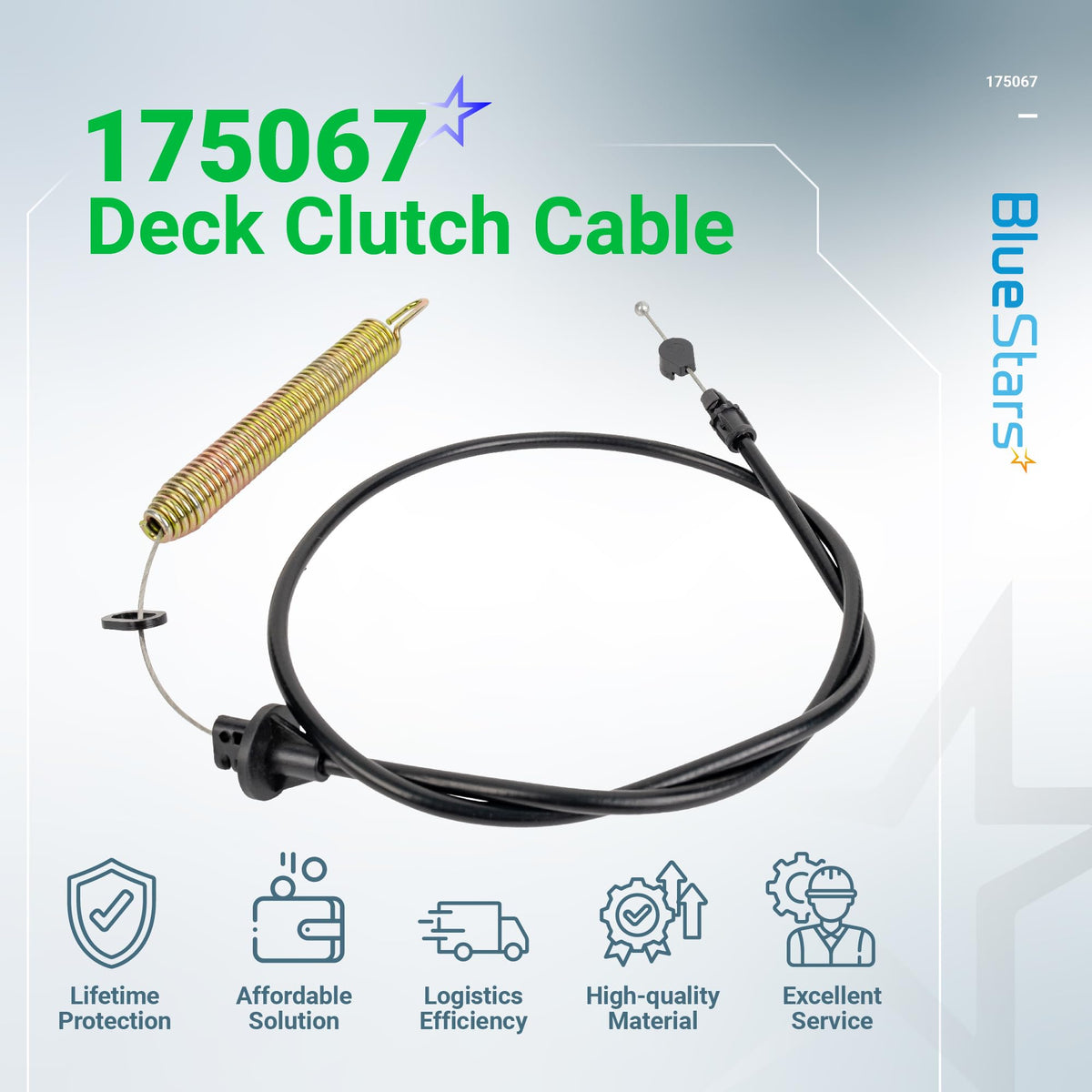 BlueStars rustproof, rugged clutch cable for regular mowing sessions.