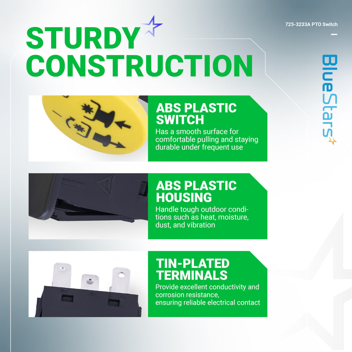BlueStars safe blade engagement with PTO clutch control.